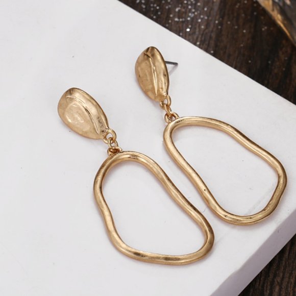 Jewelry - Stylish Dangle Earrings in Gold Tone